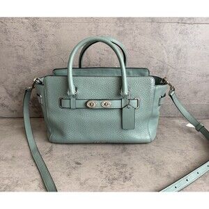 Coach F55665 Blake Carryall 25 Leather Top Handle Satchel Crossbody Bag Teal